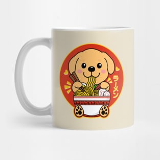 Cute Labrador Puppy Eating Ramen Kawaii Lab Lover Mug